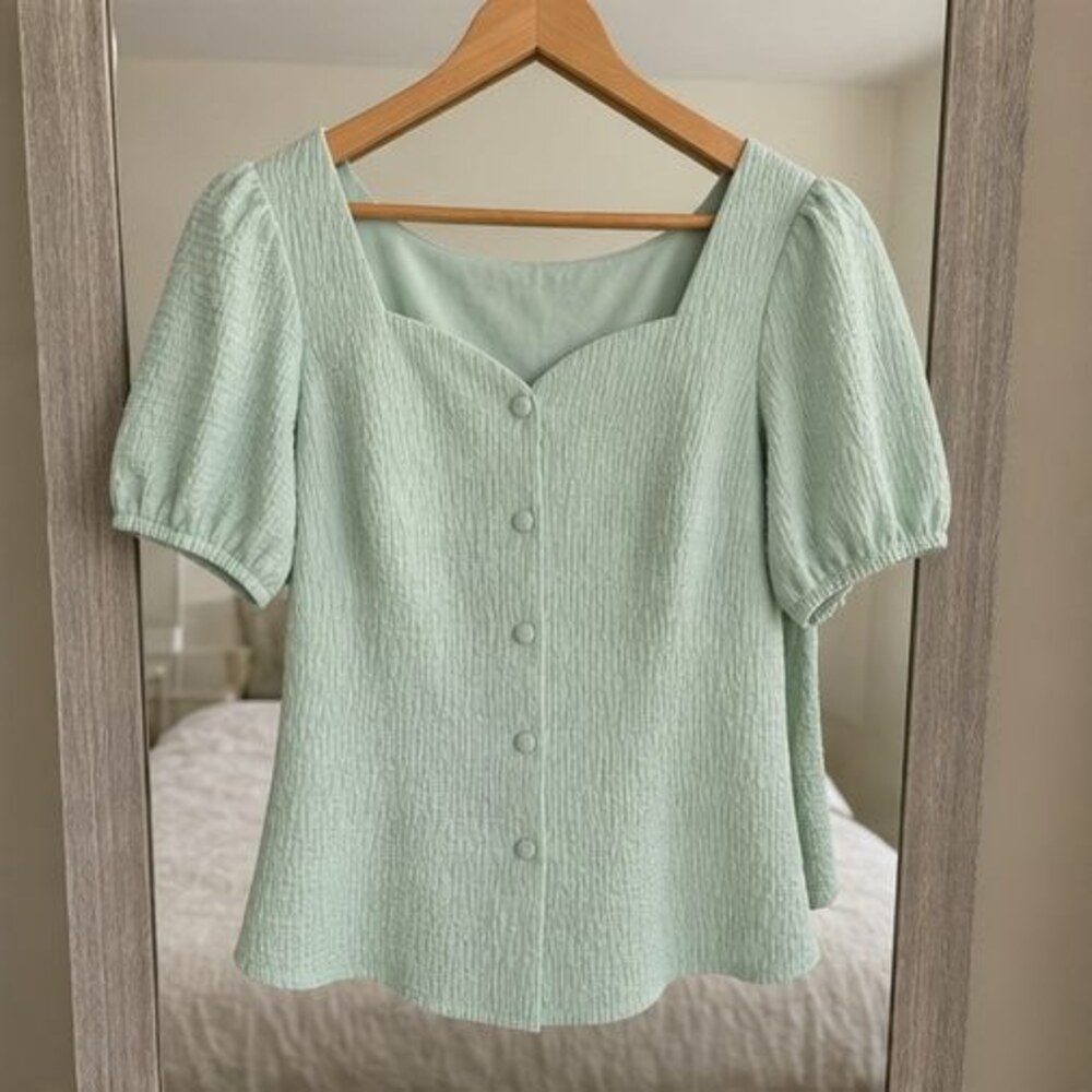 Taupe Tie Neck Blouse